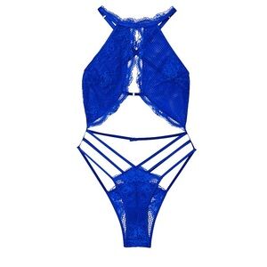 VS VERY SEXY Fishnet Floral High-Neck Teddy!